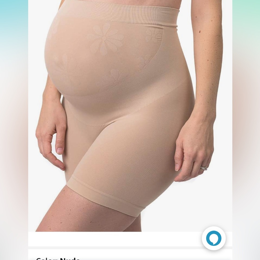Two Pack Belevation Maternity Support Shorts | Medium | Nude